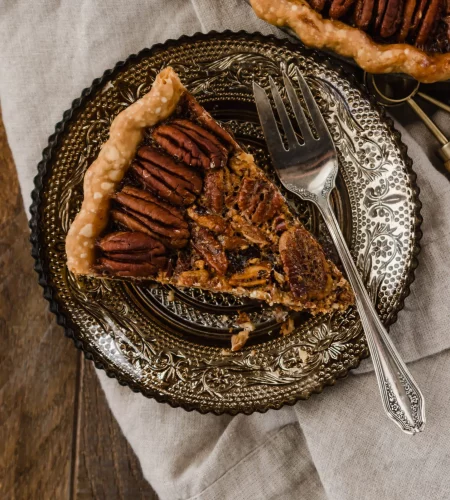 CHOCOLATE AND COFFEE BOURBON PECAN PIE